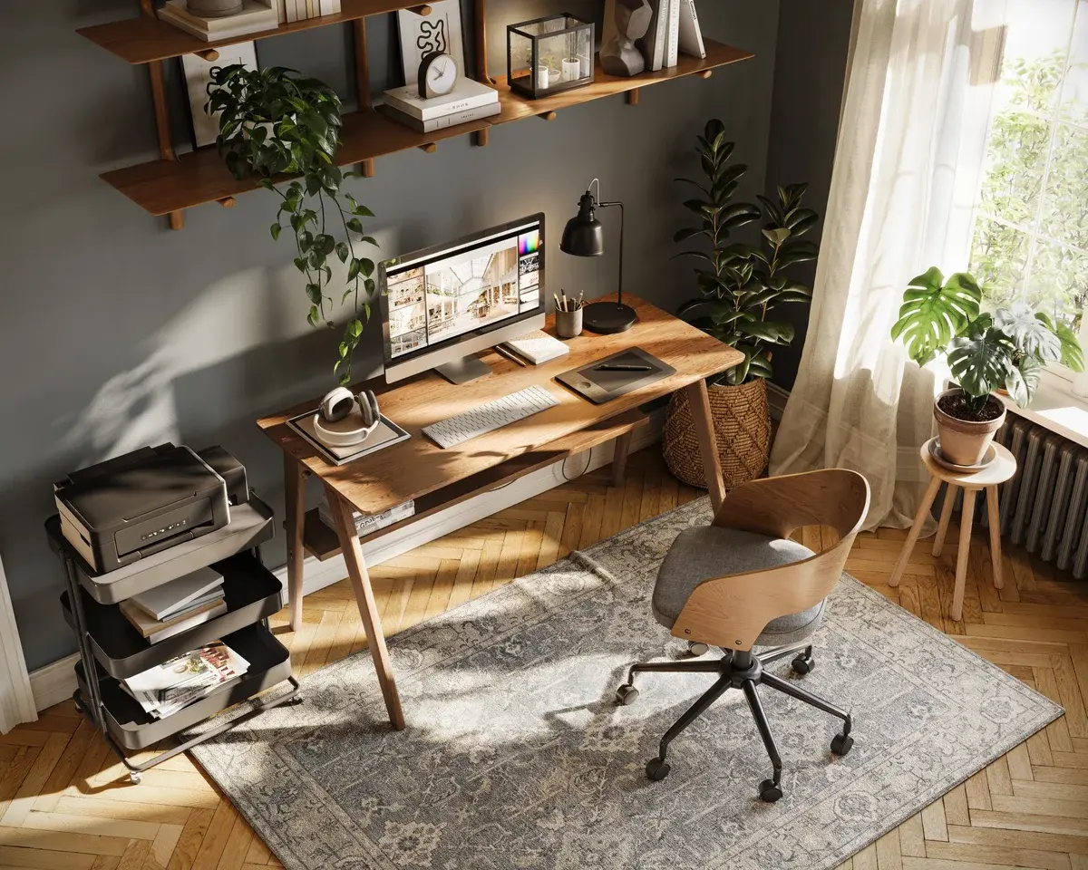 Home-office monitoring scene used for office IAQ context.