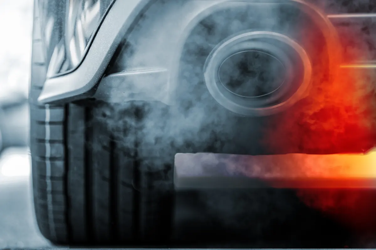 A blue gas stove flame, emitting nitrogen oxides